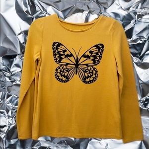Butterfly Sweatshirt in mustard.
